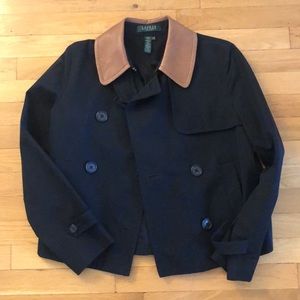 Ralph Lauren cropped trench + leather collar, P/M